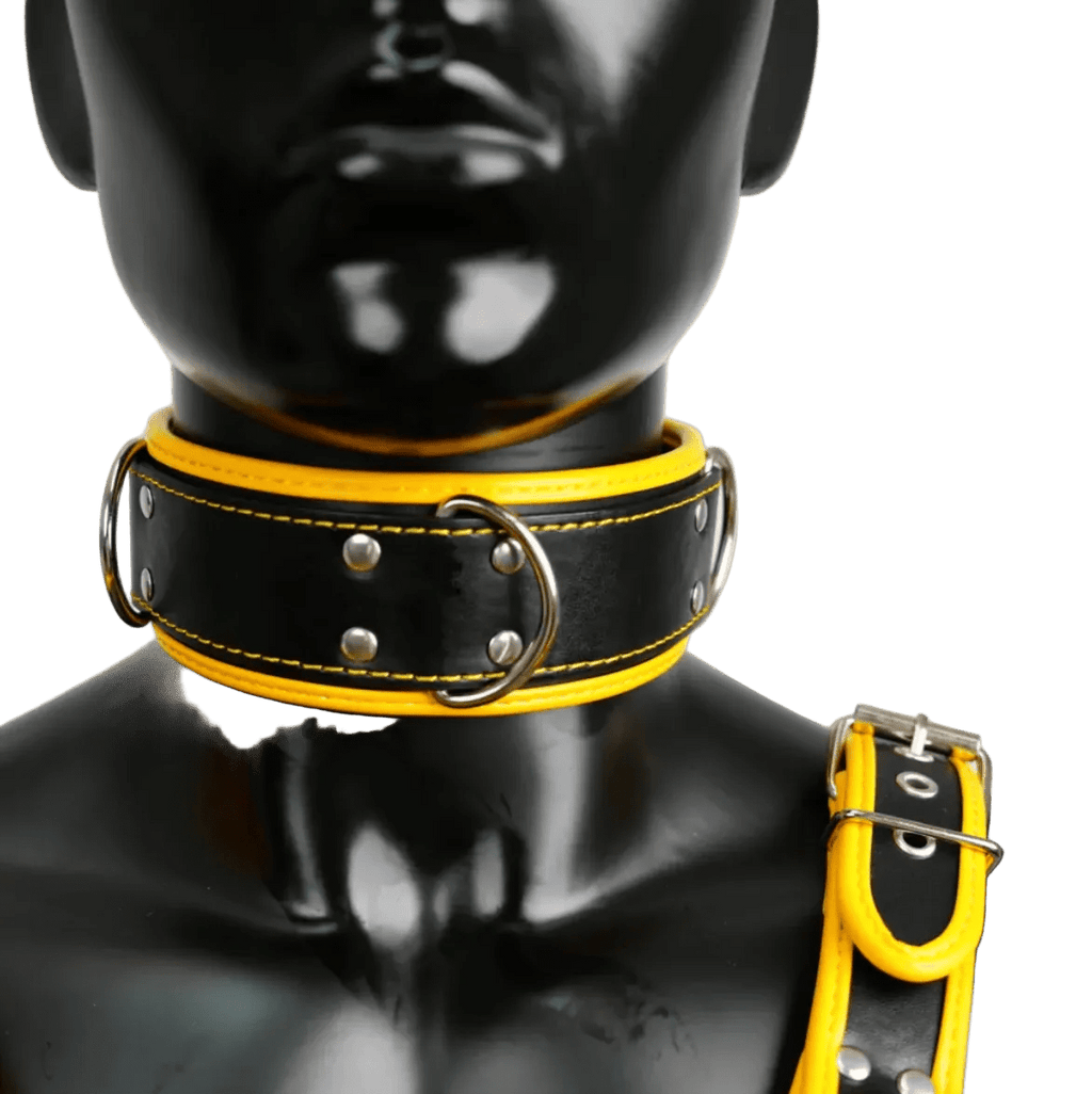 Harness, Cuff, Collar Bundle Yellow - The Pup Play Hub