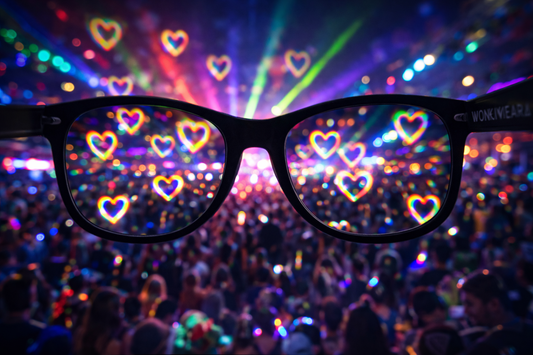 White Heart Diffraction Glasses
