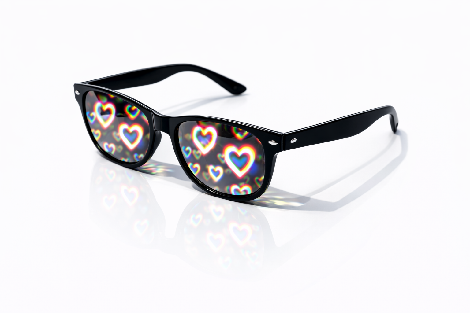 White Heart Diffraction Glasses