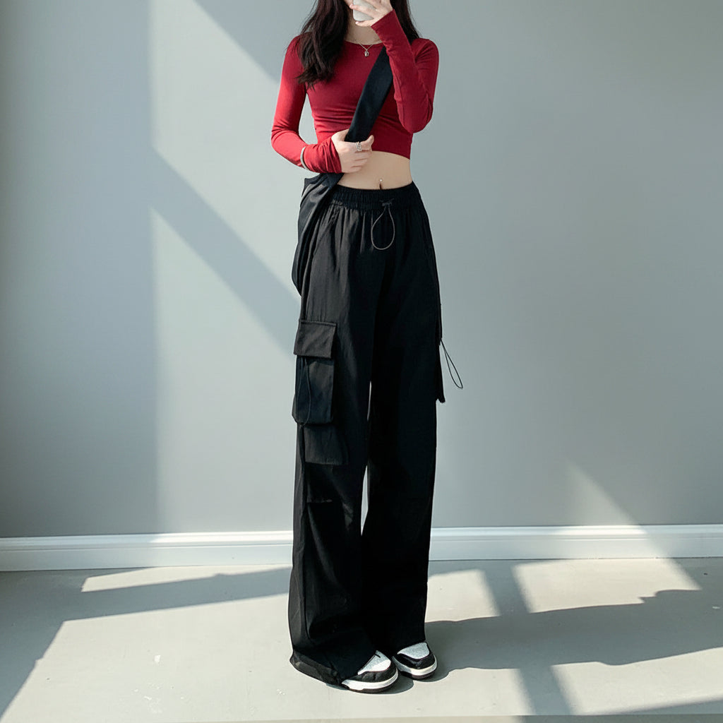 High-Waist Femboy Parachute Pants