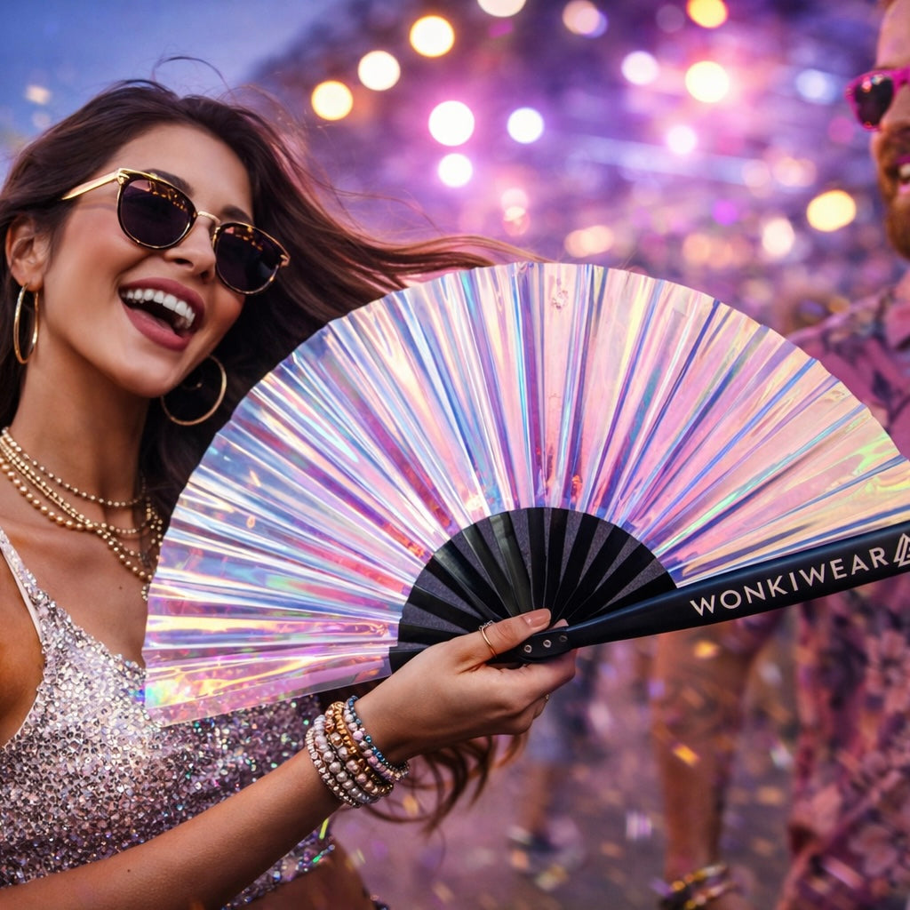 Mermaid Wishes Iridescent Festival Fan