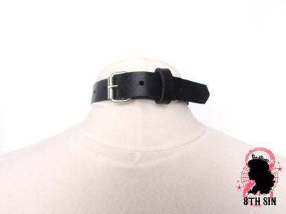 Black O Ring and Amethyst Heart Choker