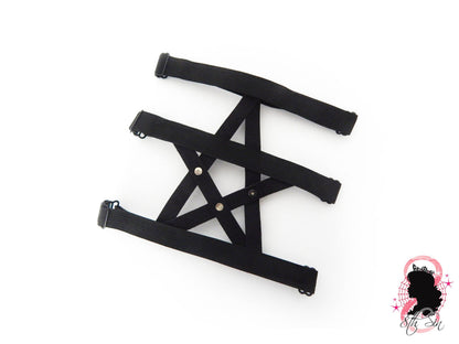 Black Vegan Leather Pentagram Garter
