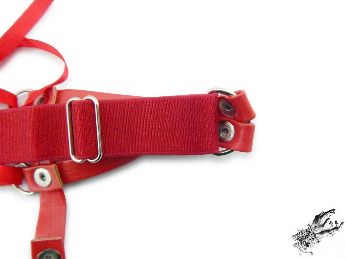 Red Corset Lacing Garter - REGULAR SIZE