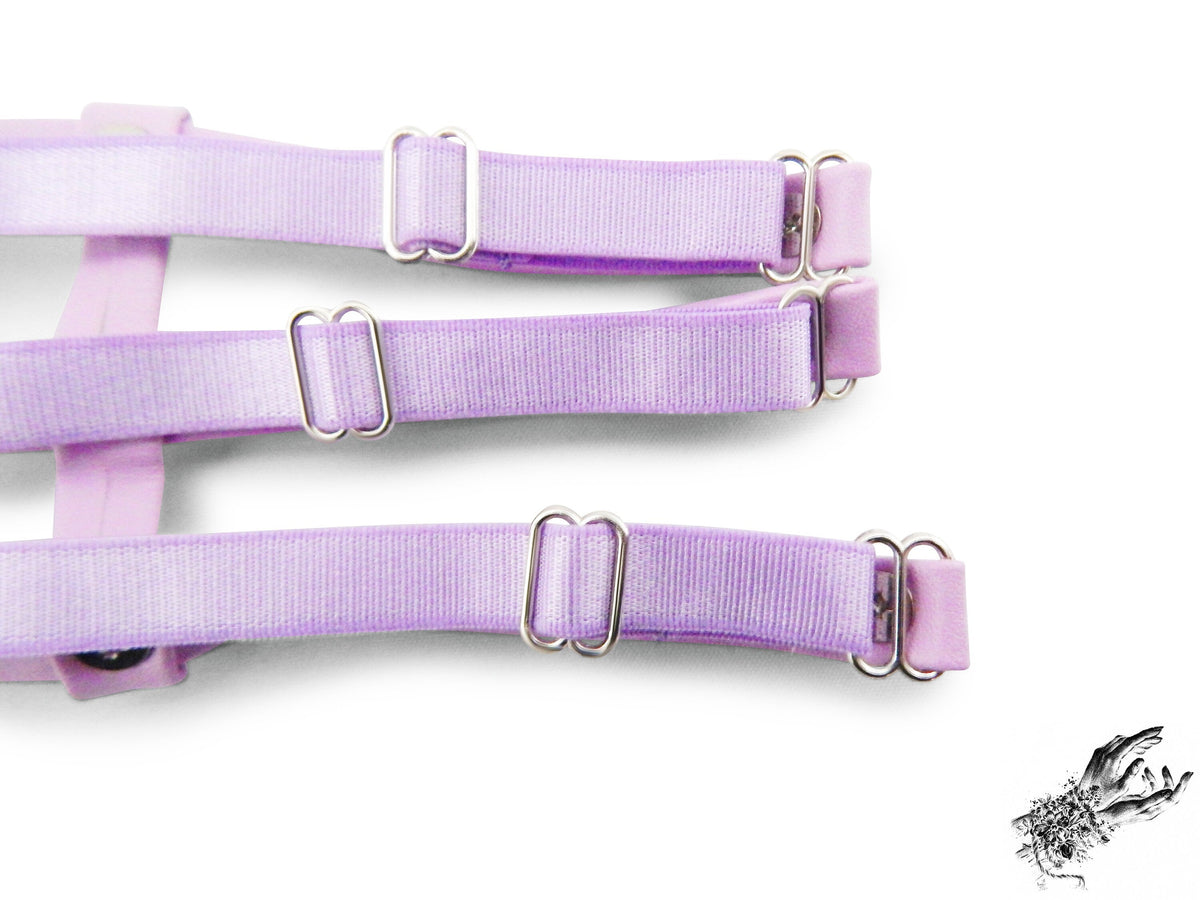 Lavender 3 Strap Heart Ring Garter