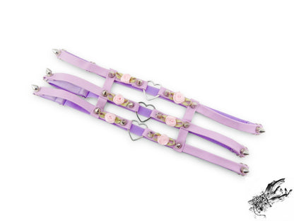 Lavender 3 Strap Heart Ring Garter