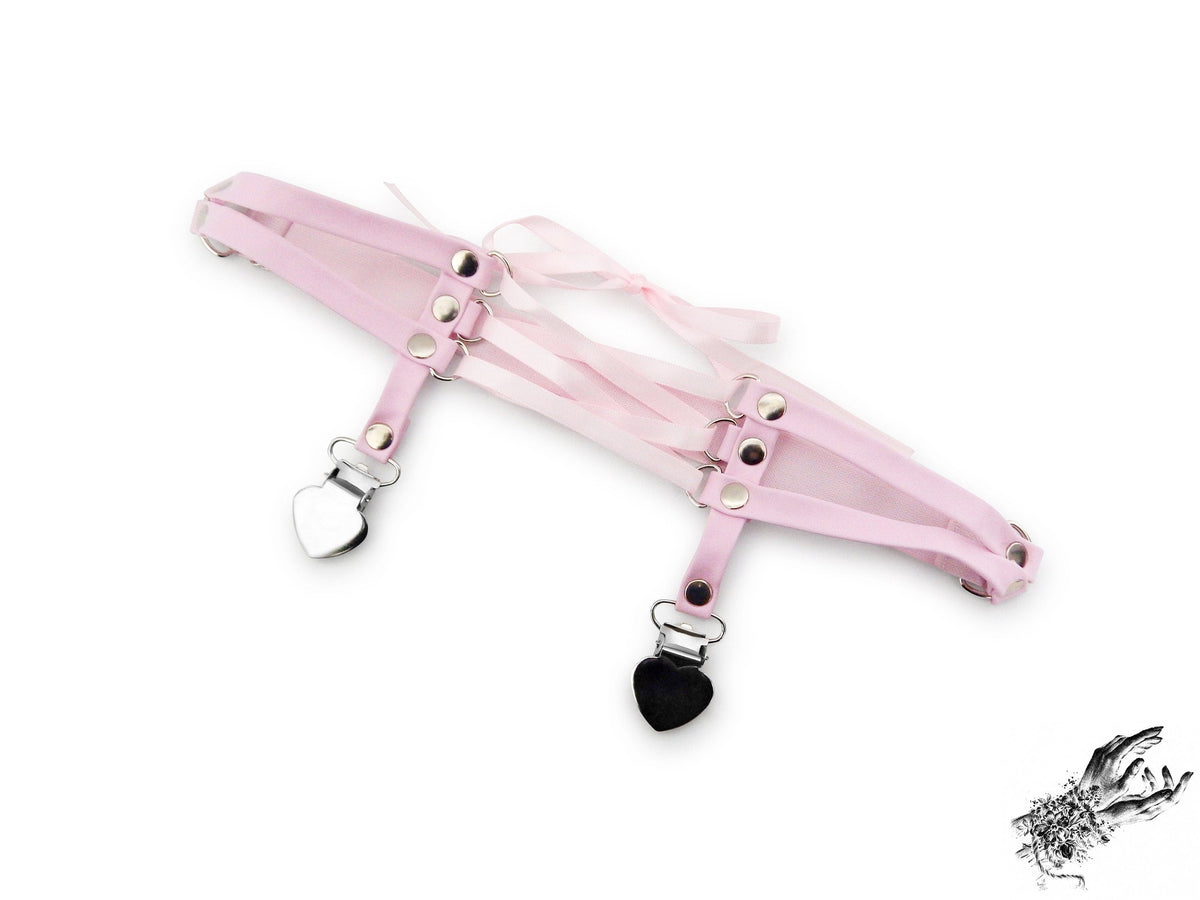 Pink Corset Lacing Garter - REGULAR SIZE