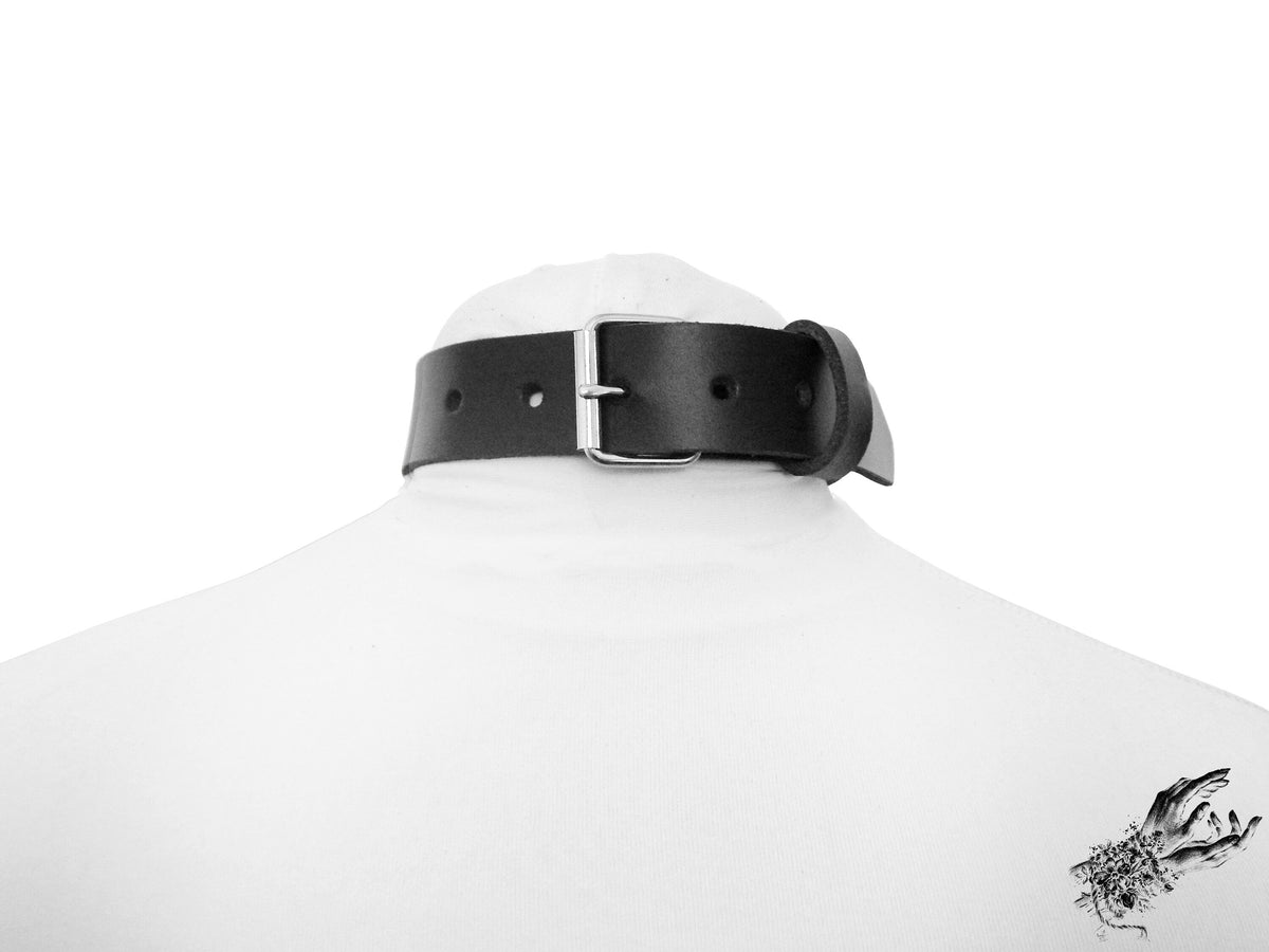 Black Leather Double O Ring Choker