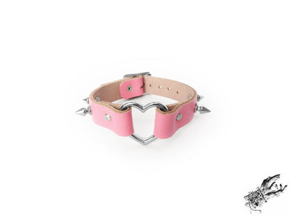 Pink Studded Heart Ring Ankle Cuffs