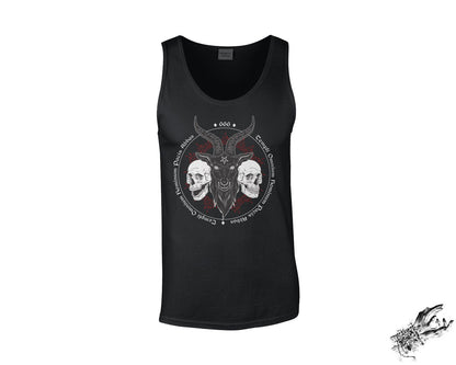 Black Baphomet and Skulls Unisex Tank Top