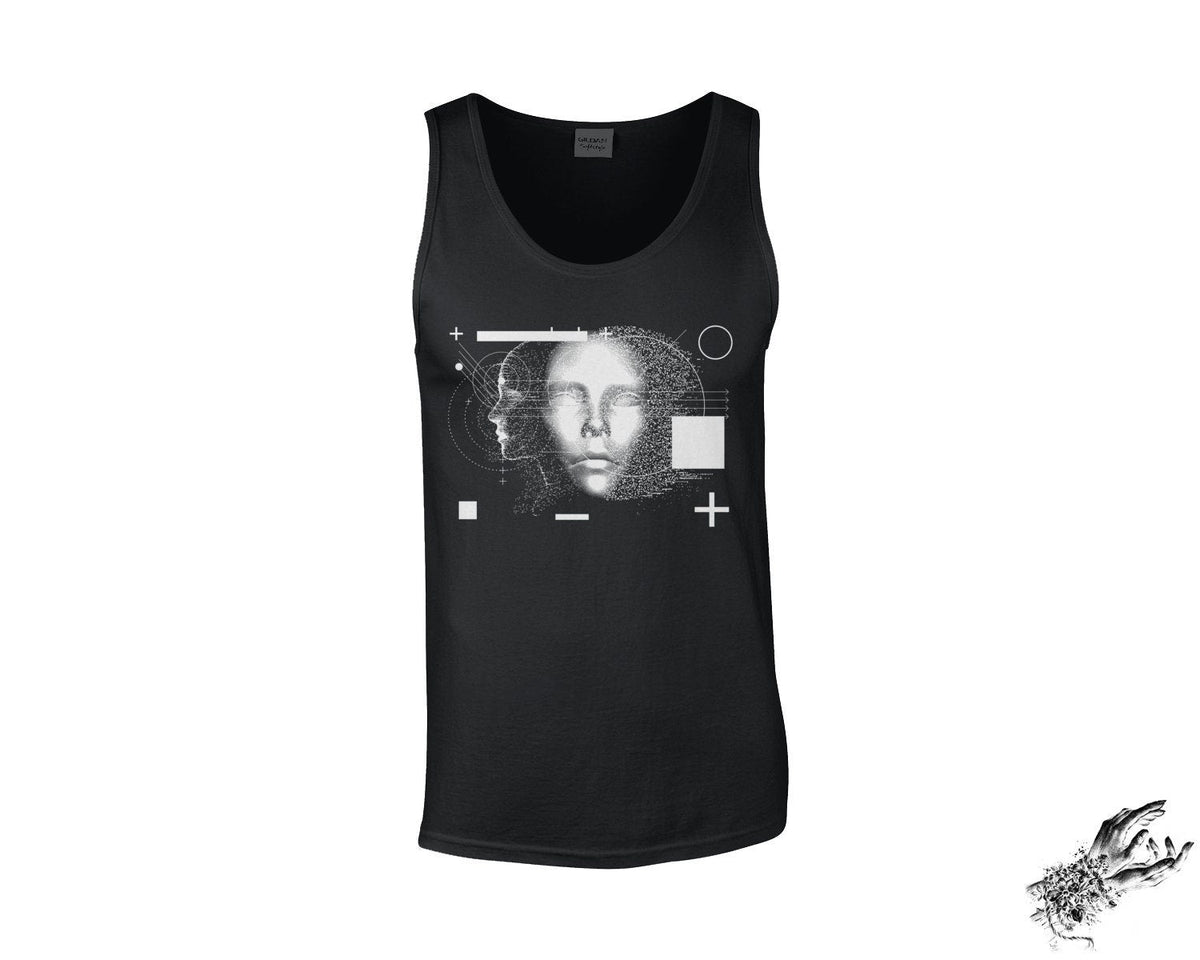 Black Cyberpunk Face Unisex Tank Top