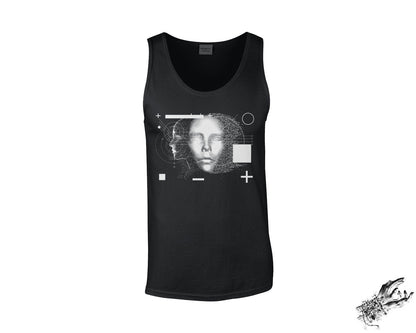 Black Cyberpunk Face Unisex Tank Top
