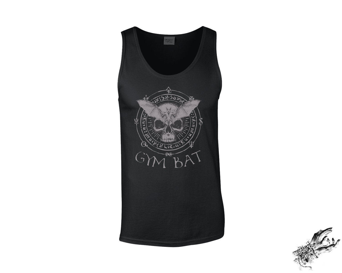 Black Gym Bat Skull Unisex Tank Top