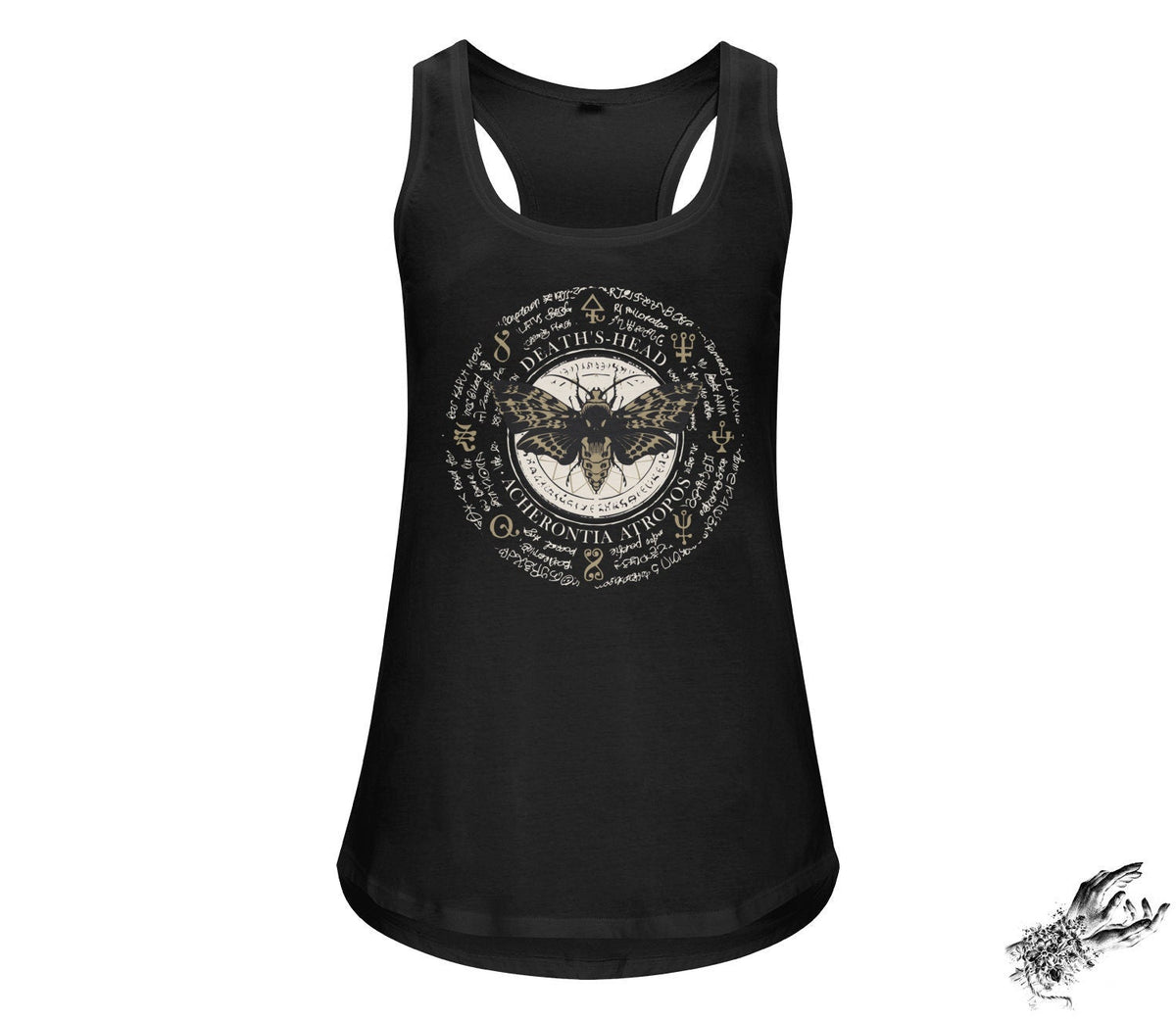 Black Occult Moth Unisex Racerback Tank Top