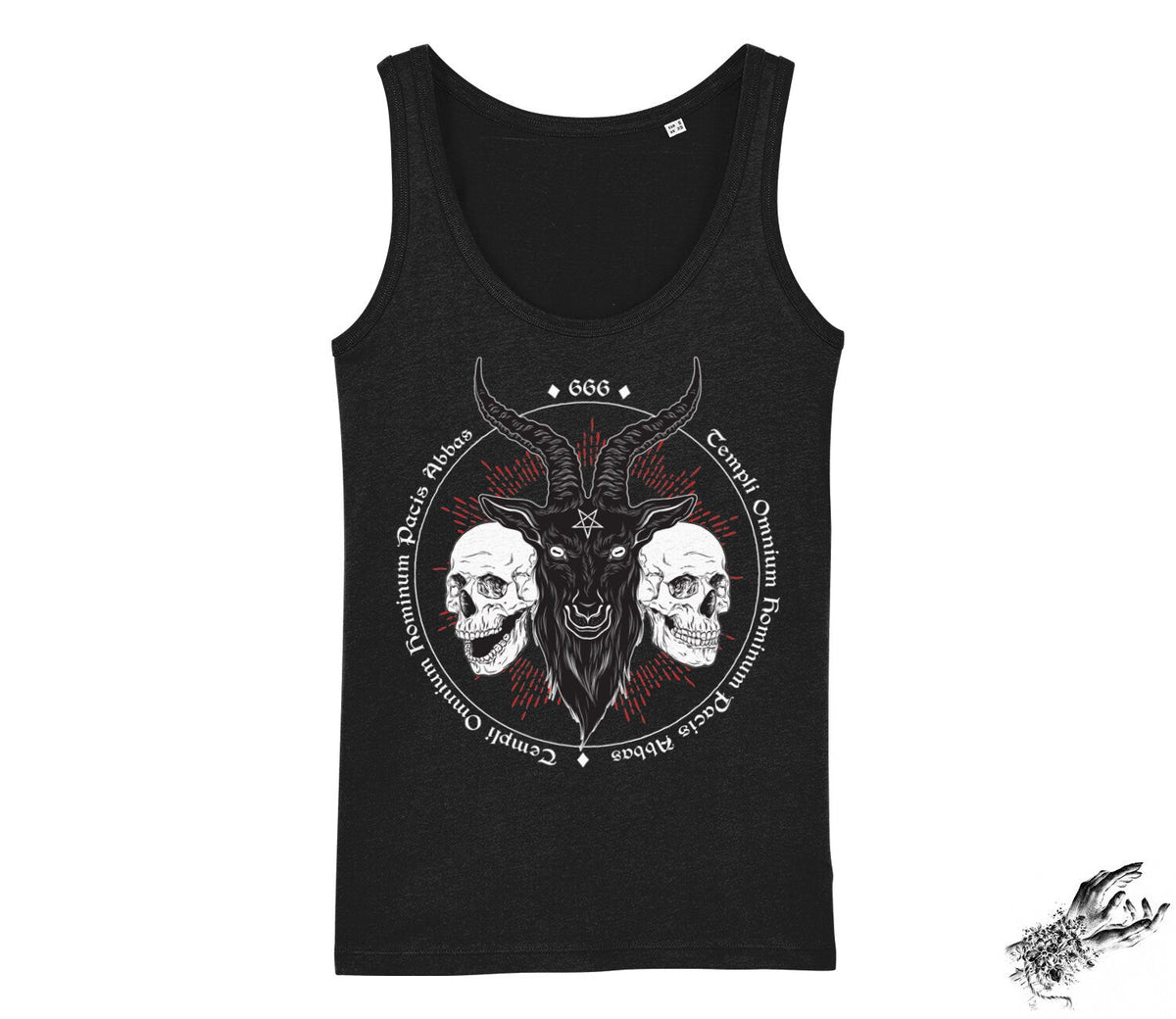 Black Baphomet and Skulls Unisex Tank Top