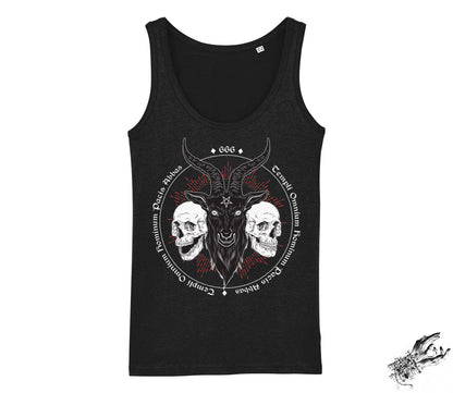 Black Baphomet and Skulls Unisex Tank Top