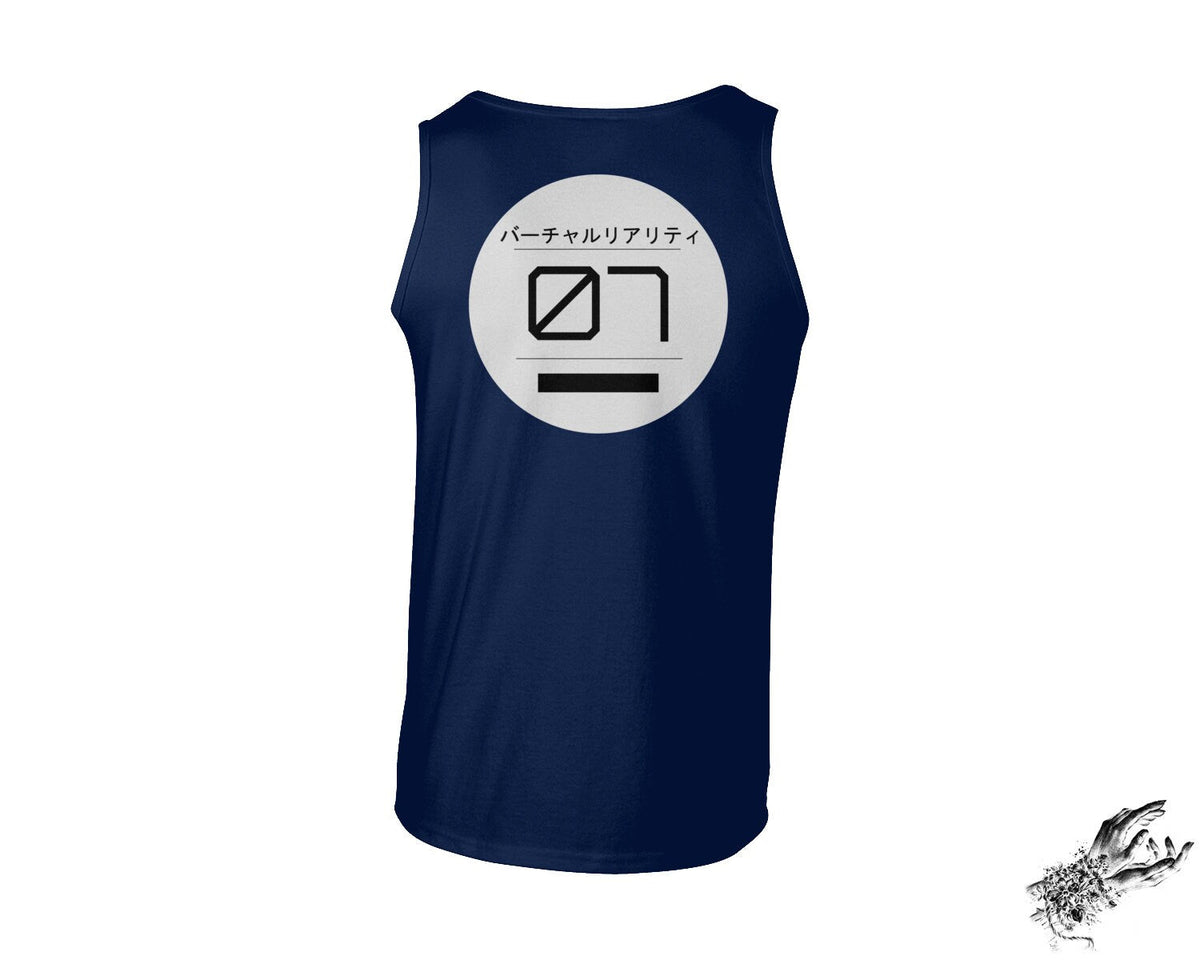 Navy Blue Virtual Reality Unisex Tank Top
