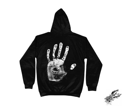 Black Occult Hand Print Hoodie