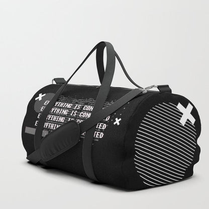 Black Everything is Connected Duffle Bag