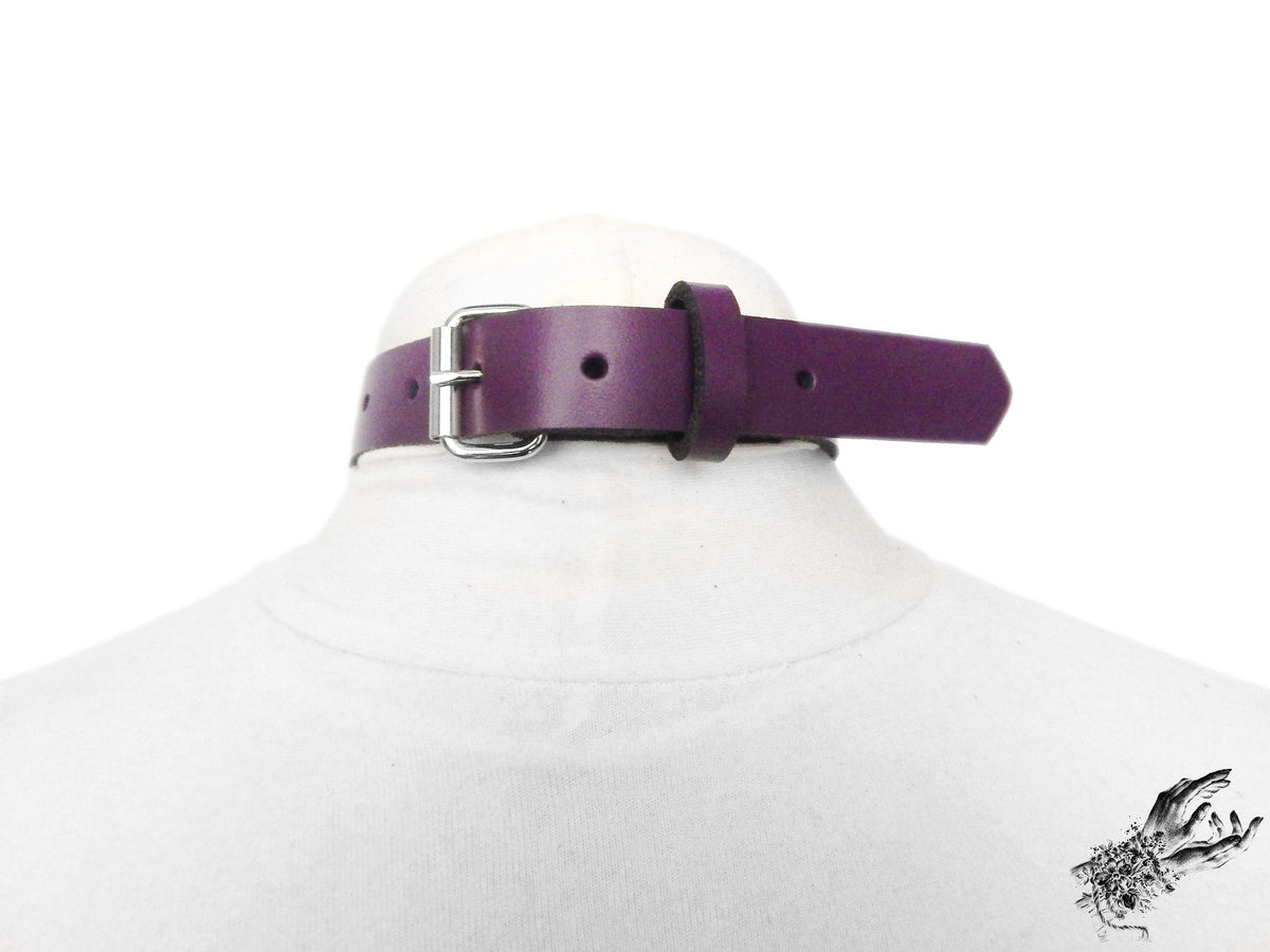 Purple Leather O Ring Choker
