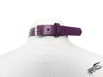 Purple Leather O Ring Choker