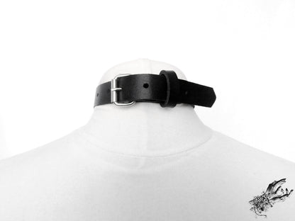 Black Leather O Ring Choker