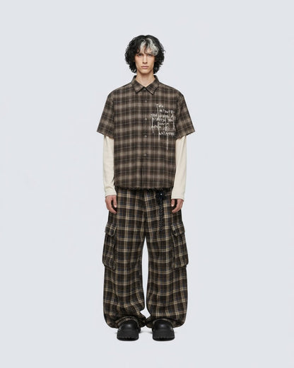 American Vintage Multi-Pocket Checkered Cargo Pants