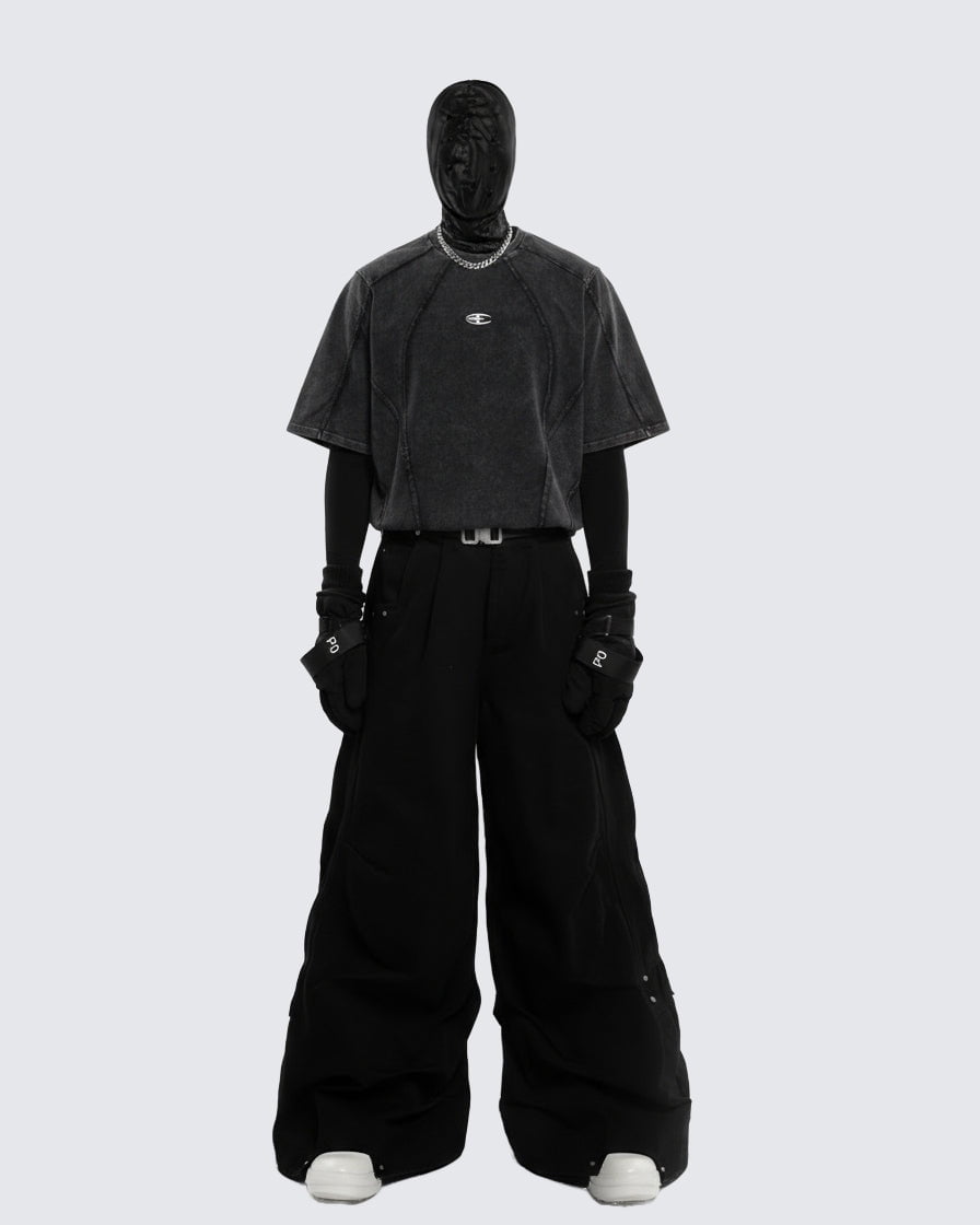 Split Raw Edge Short Sleeve T-Shirt