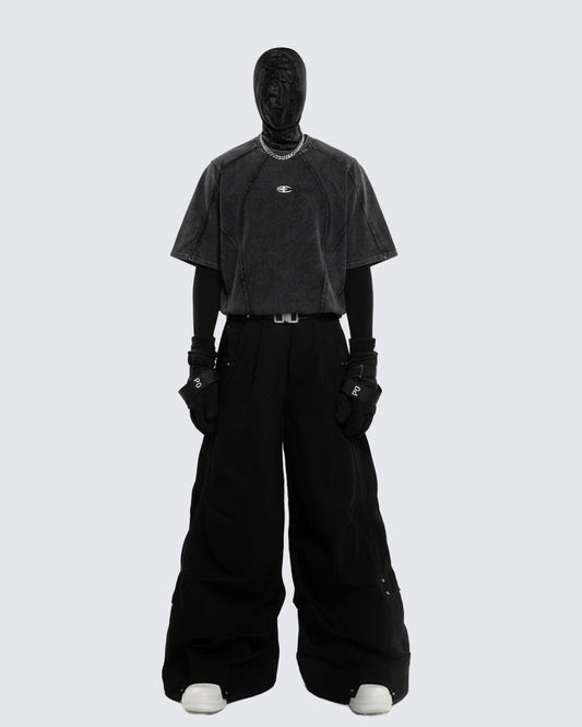 Split Raw Edge Short Sleeve T-Shirt