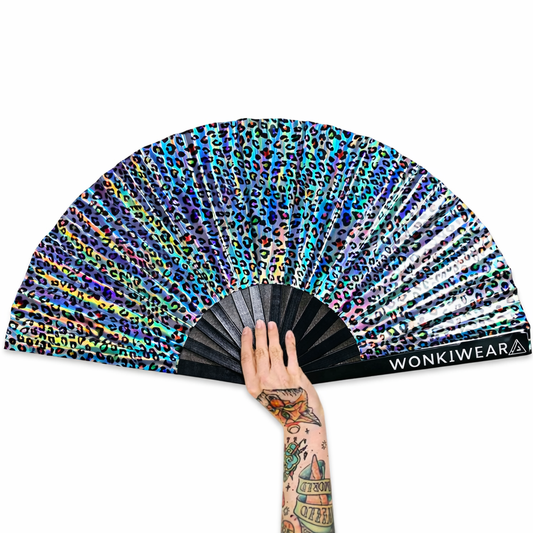 Leopard Iridescent XL Festival Fan