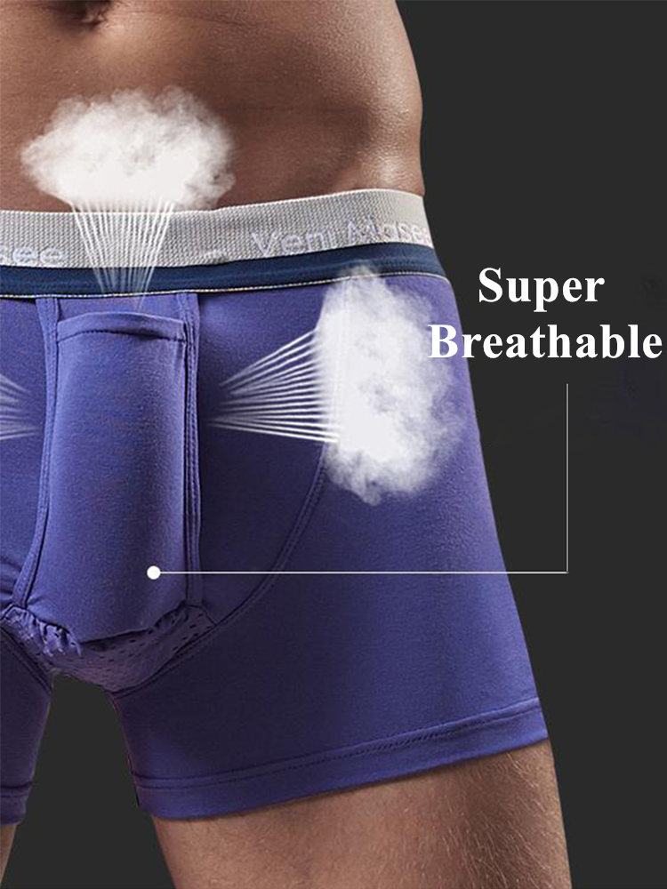 Men's Separate Ball Pouch Cotton Trunks