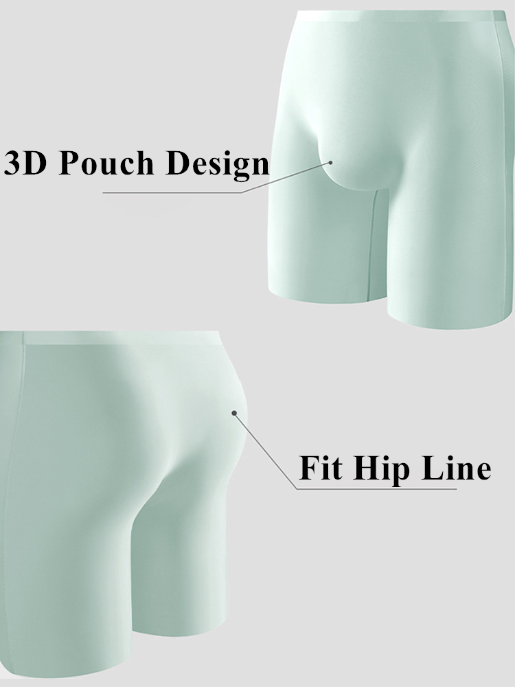 3 Pack Men's Breathable Seamless Mid-Length Boxer Briefs