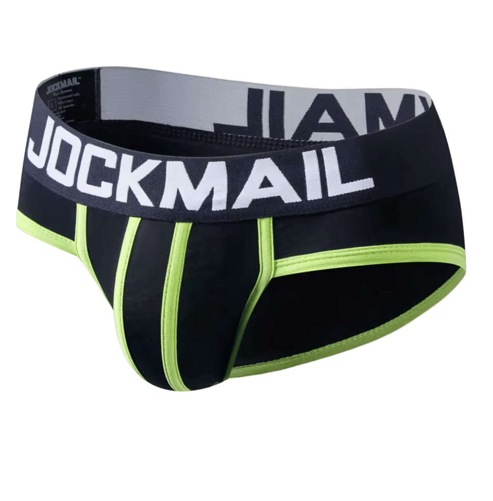Jockmail Classic Briefs Black/Green - The Pup Play Hub