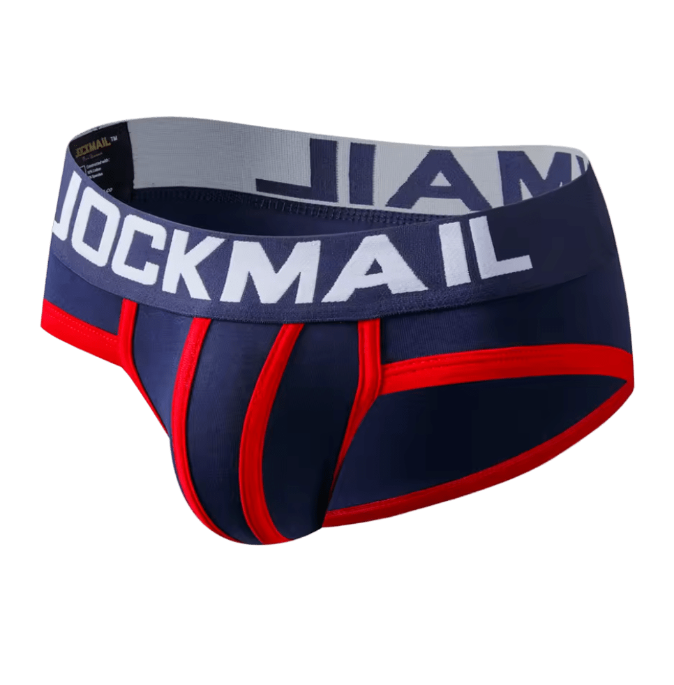 Jockmail Classic Briefs Deep Blue/Red - The Pup Play Hub