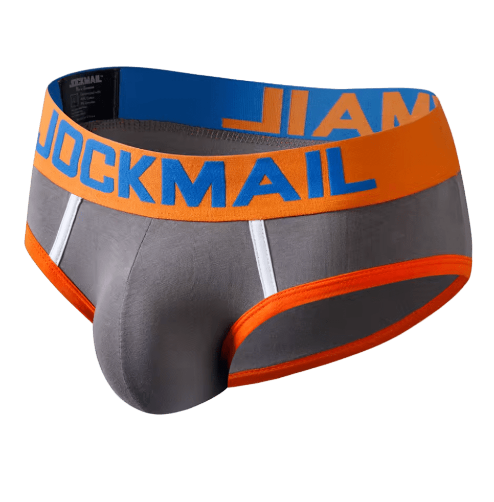 Jockmail Classic Briefs Orange/Grey - The Pup Play Hub