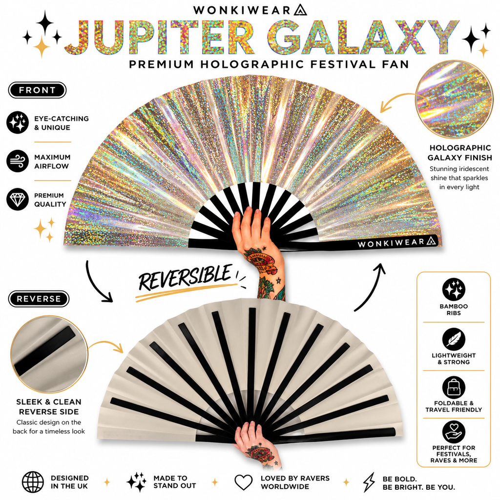 Jupiter Galaxy Iridescent Festival Fan