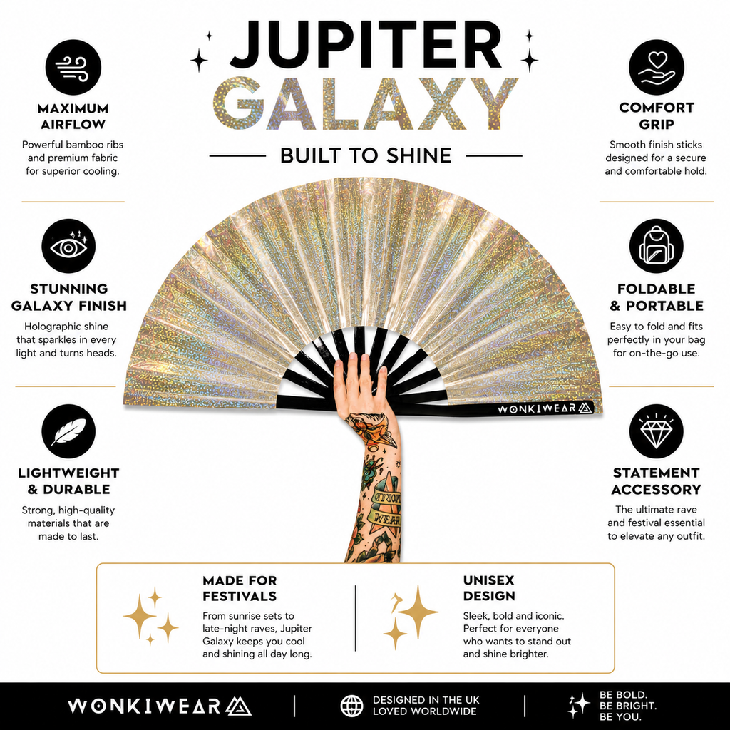 Jupiter Galaxy Iridescent Festival Fan
