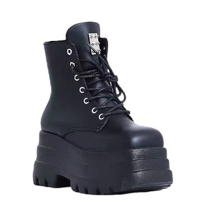 Lace-Up Platform Ankle Boots