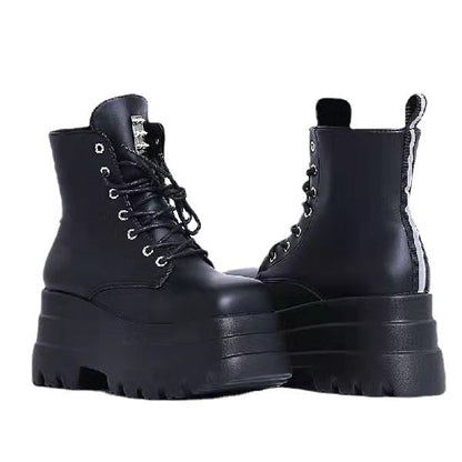 Lace-Up Platform Ankle Boots