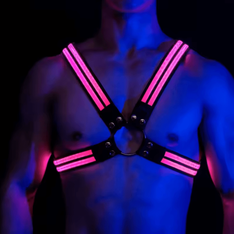 Led Cross Harness Pink - The Pup Play Hub