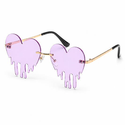 Lilac Dripping Heart Glasses