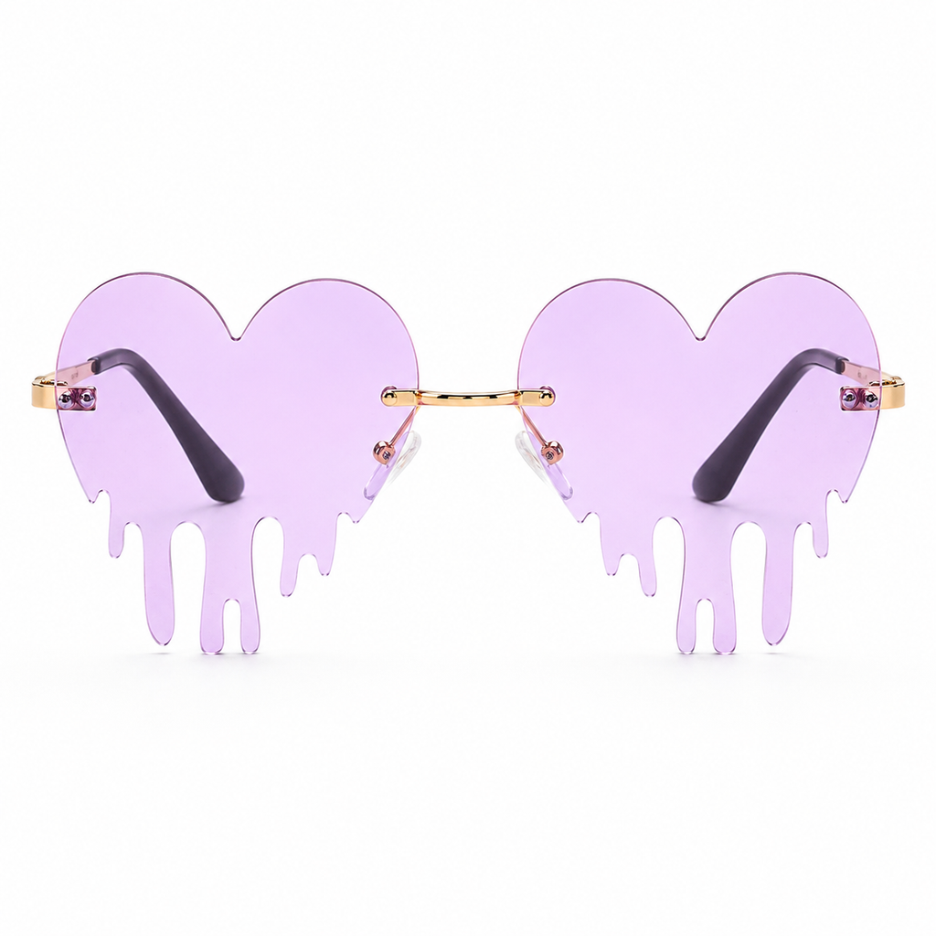 Lilac Dripping Heart Glasses