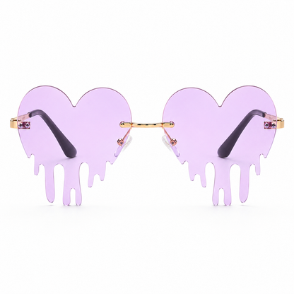 Lilac Dripping Heart Glasses