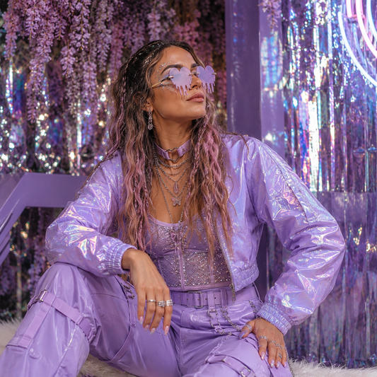 Lilac Dripping Heart Glasses