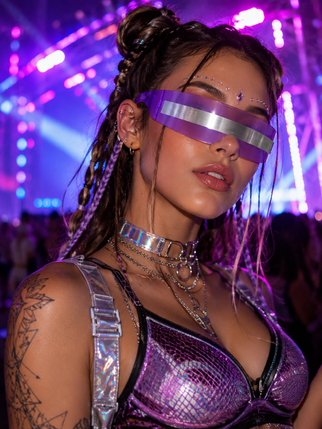 Lilac Cyber Shield Glasses