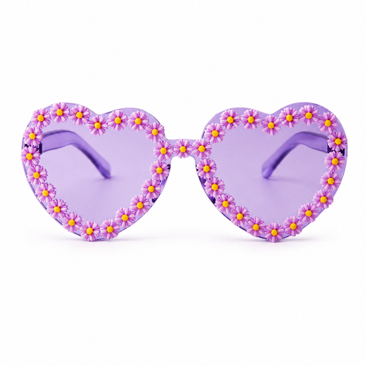 Lilac Heart Daisy Colour Therapy Glasses
