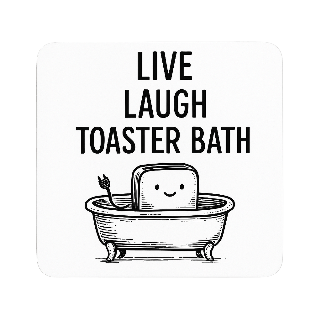 LIVE LAUGH TOASTER BATH Coaster - The Pup Play Hub