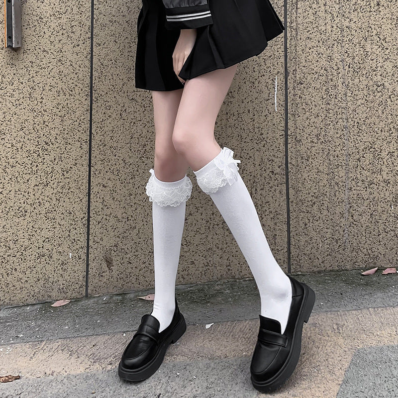 Lolita Lace Bow Knee-High Socks