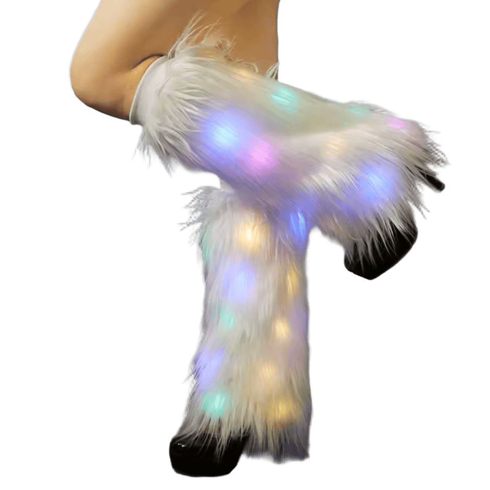 Luminous Faux Fur Leg Warmers - The Pup Play Hub