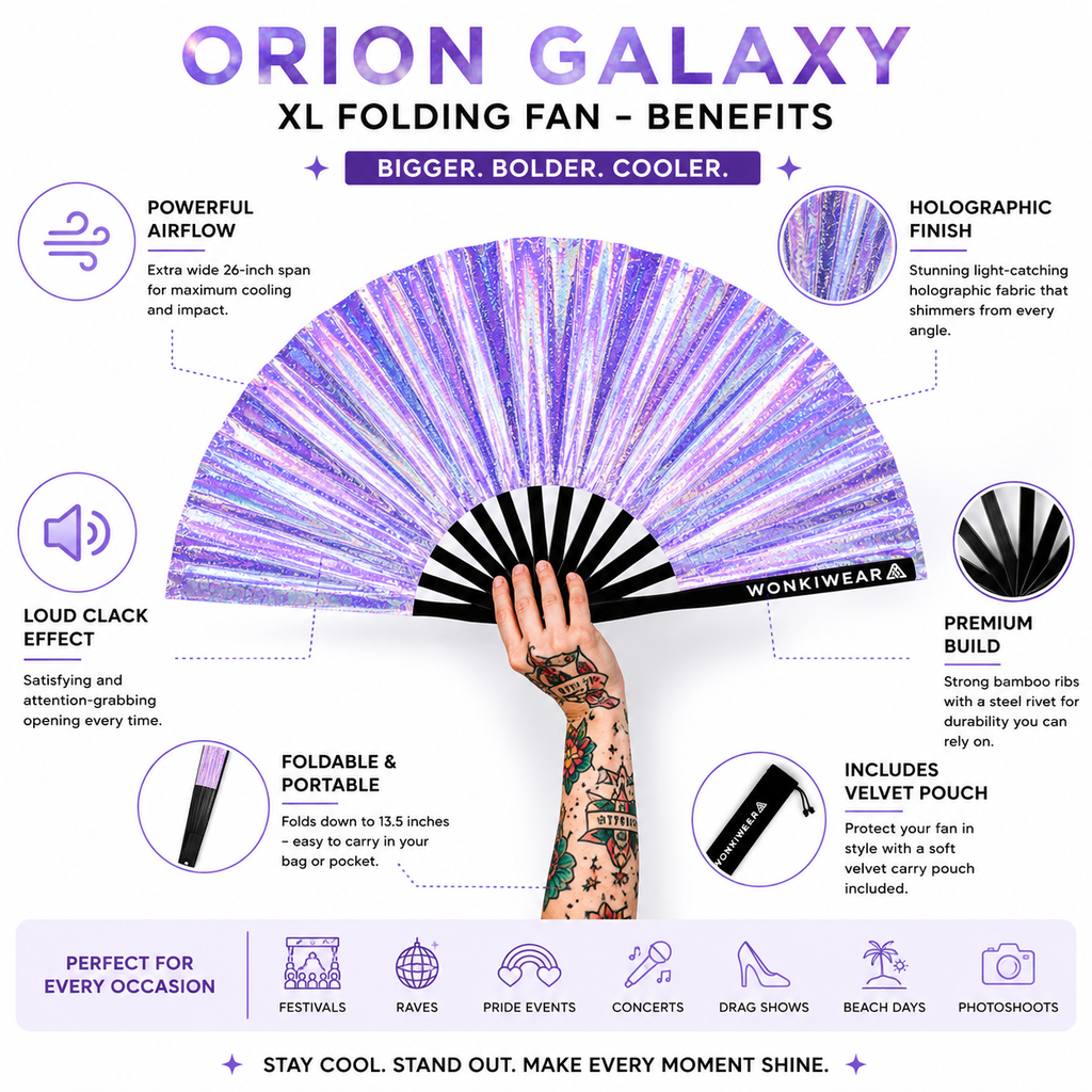 Luna Galaxy Iridescent Festival Fan